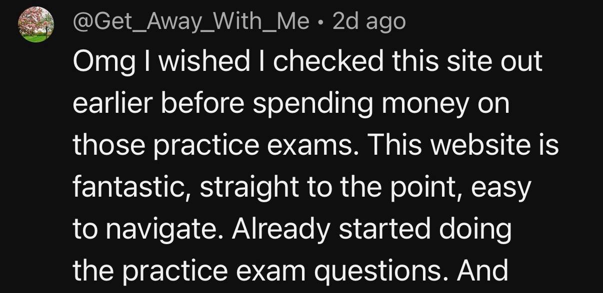 TikTok comment wishing they had found CertGames before spending money on other practice exams, calling the site fantastic and easy to navigate.